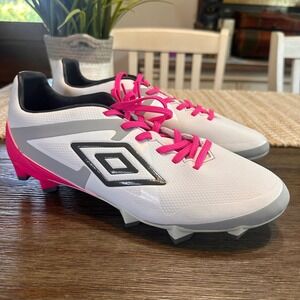 Rare Umbro Velocita Premier HG Soccer Cleats Shoes White Pink Black Mens 9.5